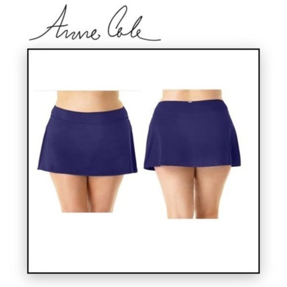 NWT!Anne Cole Plus Swim Skirt Navy - Picture 2 of 2